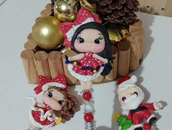 Caneta Decorada de Biscuit Tema de Natal