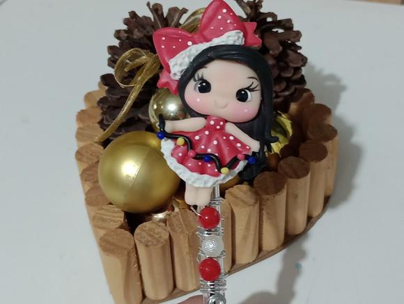 Caneta Decorada de Biscuit Tema de Natal