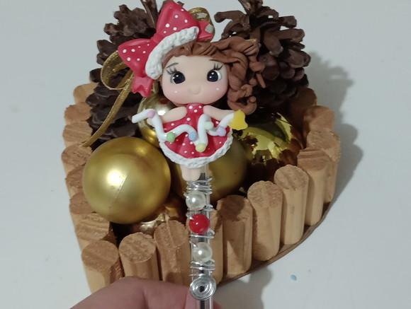 Caneta Decorada de Biscuit Tema de Natal