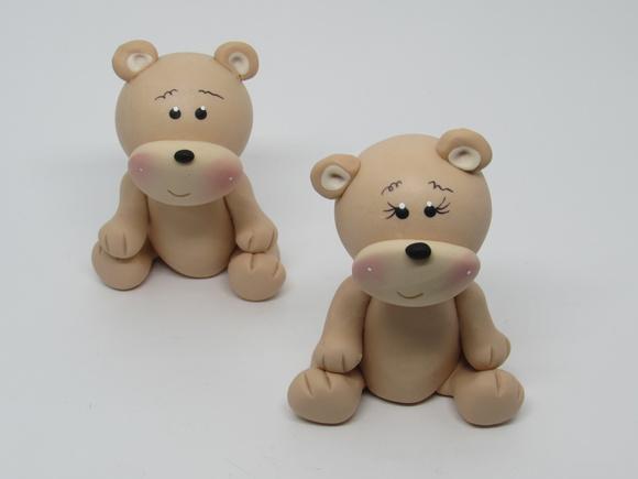 Casal de Ursos de Biscuit para Decorar