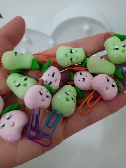 Clips Frutinhas Candy Colors de Biscuit Pacote com Dez