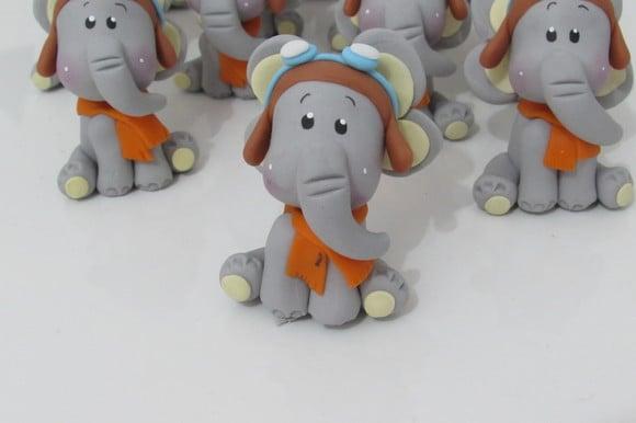 Elefantinho Aviador de Biscuit para Lembrancinhas