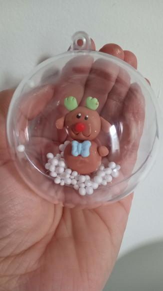 Enfeite de Árvore de Natal de Biscuit na Bola Acrílica