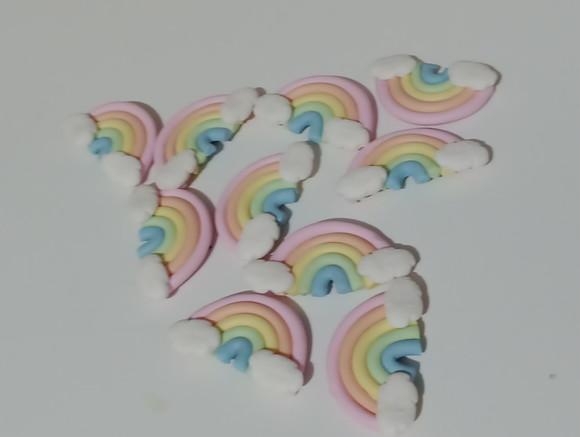 Lembrancinha Arco-íris de Biscuit com Ímã Dez Peças
