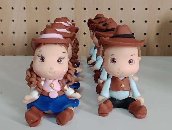 Lembrancinha Boiadeira e Cowboy Festa Country Biscuit