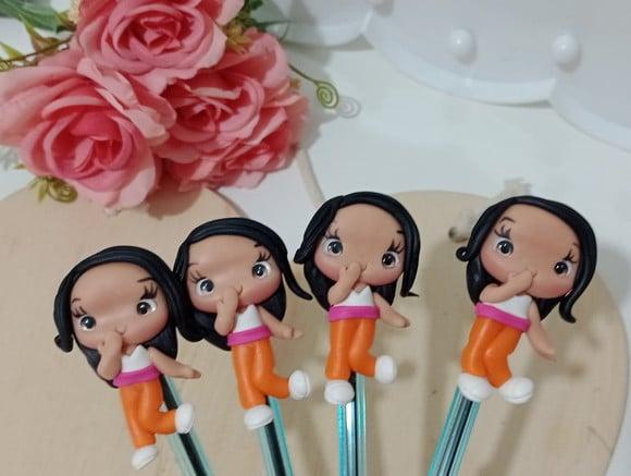 Lembrancinha Caneta Decorada com Biscuit para Festa Adulto
