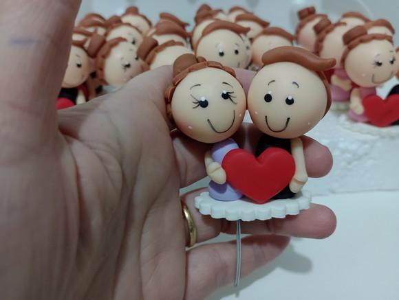 Lembrancinha Casal de Biscuit Enfete de Cuia