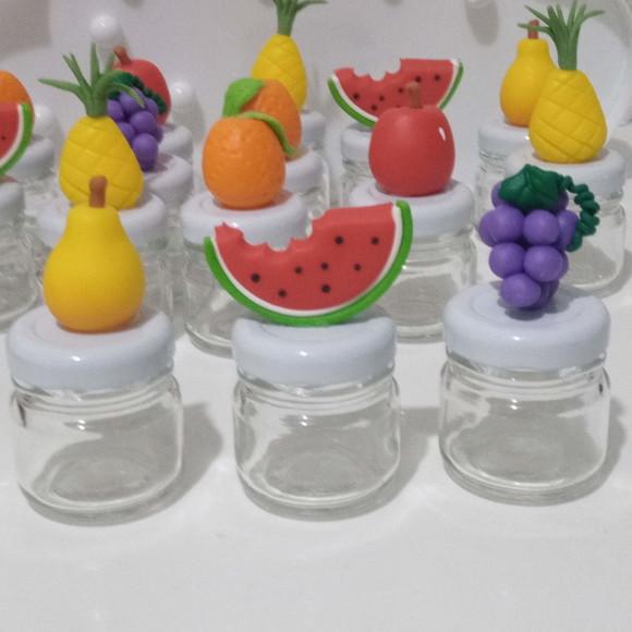 Lembrancinha de Biscuit Frutinhas no Mini Potinho