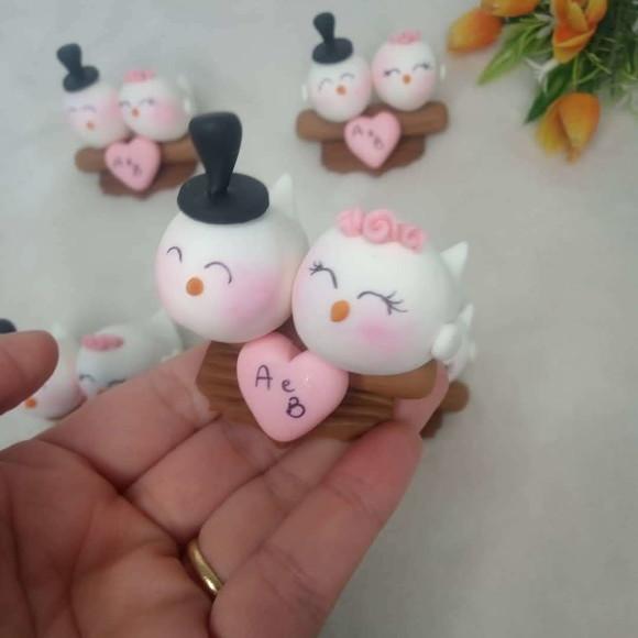 Lembrancinha de Casamento Casal de Pombinhos