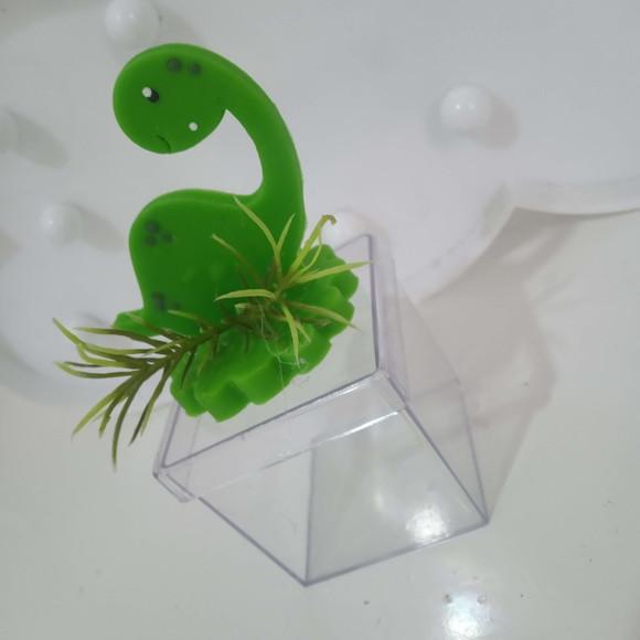 Lembrancinha Dinossauro de Biscuit na Caixinha de Acrílico