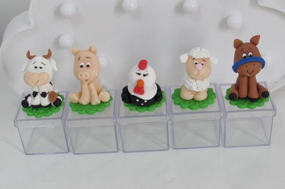 Lembrancinha Fazendinha Caixinha de Acrílico