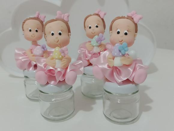 Lembrancinha Jardim Boneca de Biscuit Mini Potinho