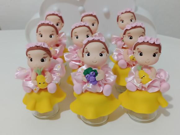 Lembrancinha Menina com Frutinhas de Biscuit Mini Potinho