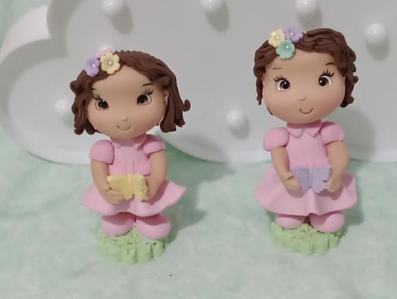 Lembrancinha Menina de Biscuit Jardim das Borboletas