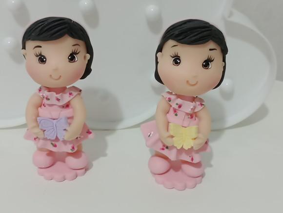 Lembrancinha Menina de Biscuit Jardim das Borboletas