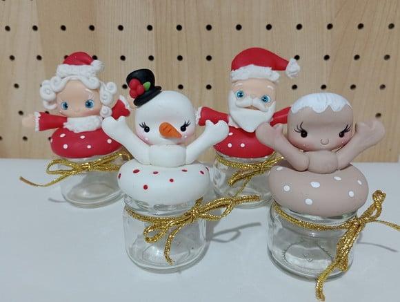 Lembrancinha Mini Potinho de Natal de Biscuit