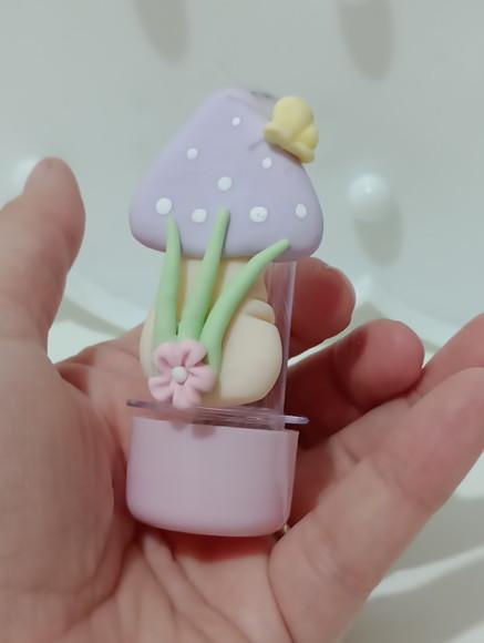 Lembrancinha Mini Tubete com Cogumelo de Biscuit com Dez