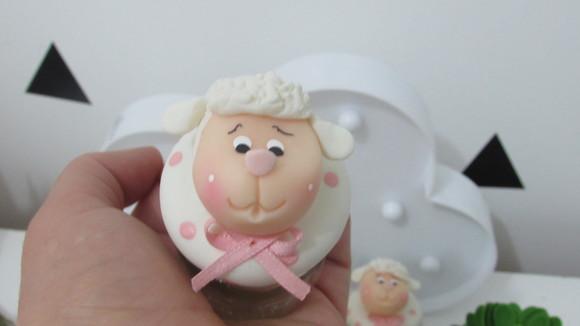 Lembrancinha Ovelha Mini Potinhos Rosa