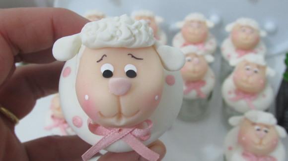 Lembrancinha Ovelha Mini Potinhos Rosa
