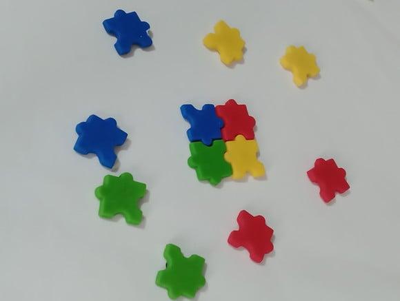 Lembrancinha Símbolo do Autismo Ímã Biscuit Peças Separadas