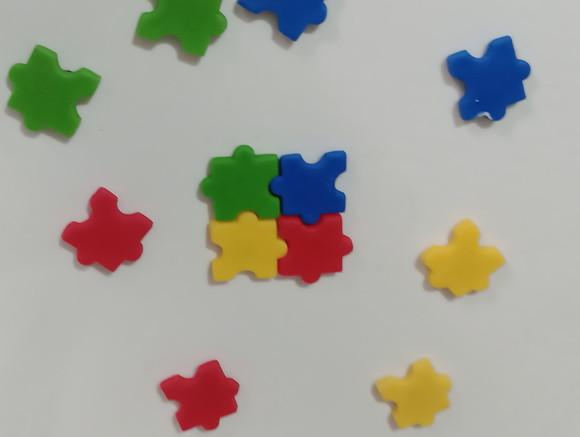 Lembrancinha Símbolo do Autismo Ímã Biscuit Peças Separadas