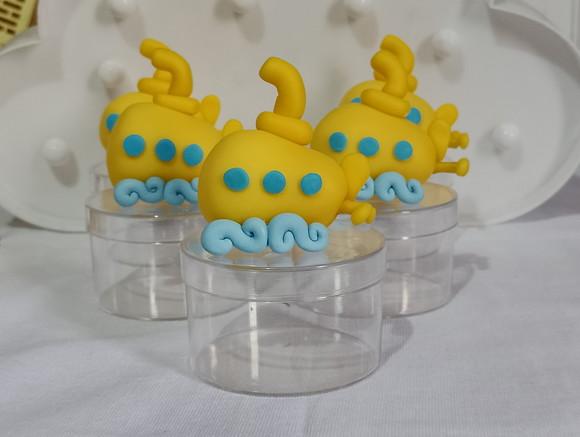 Lembrancinha Submarino de Biscuit na Caixinha Acrílica