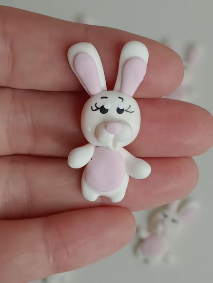 Mini Aplique Coelho de Biscuit Pacotinho com Dez