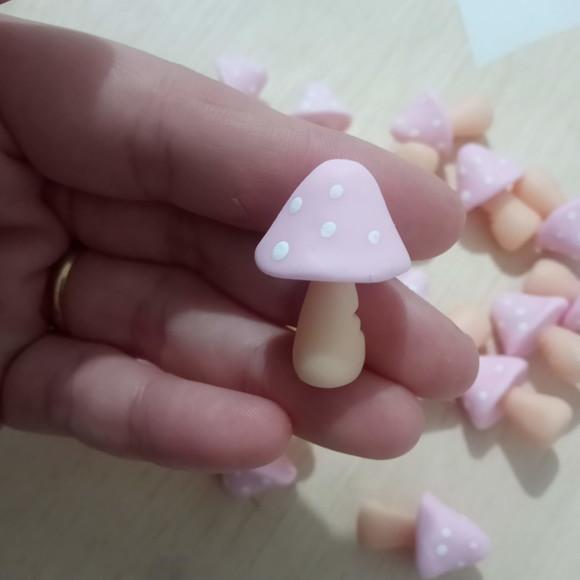 Mini Aplique Cogumelo Biscuit para Lembrancinhas Dez Peças