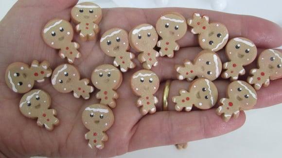 Mini Aplique de Natal Biscoito Ginger de Biscuit Vinte Peças