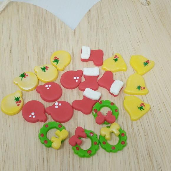 Mini Apliques de Natal Vinte Peças de Biscuit