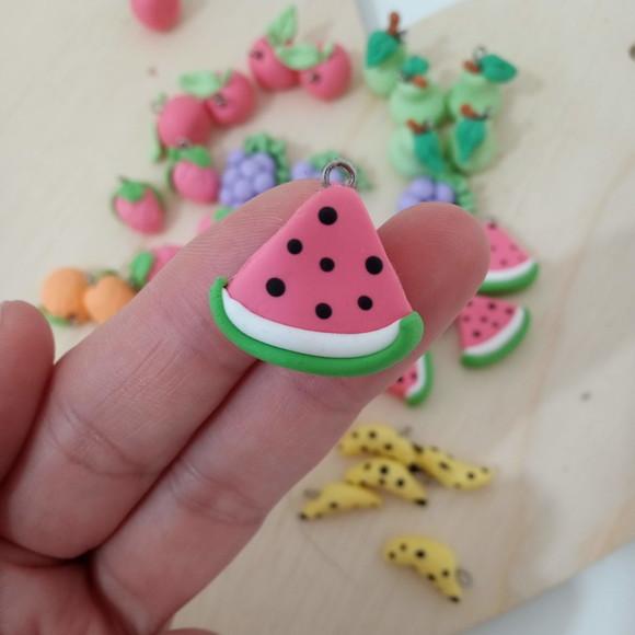 Mini Pingente Frutas de Biscuit Candy Collor