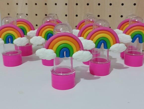 Mini Tubete Arco-íris de Biscuit Tons Fortes com Dez Peças