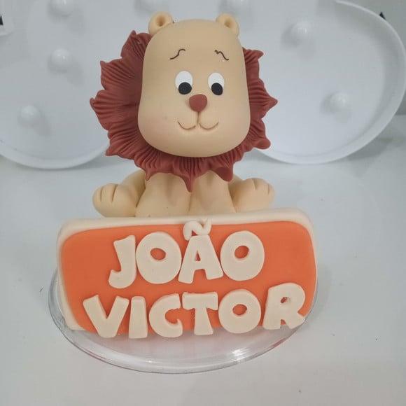 Mini Topo de Bolo Leão com Nome