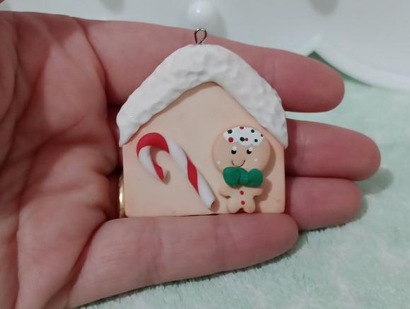Pingente Casinha Ginger de Biscuit para Decoração