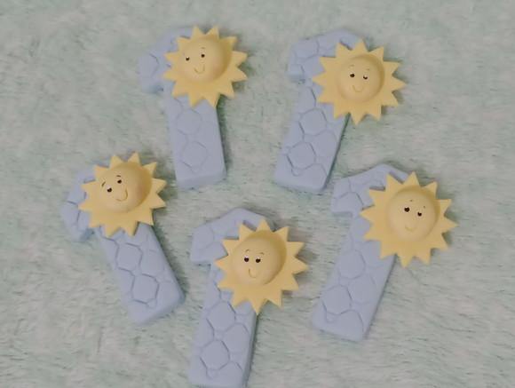 Número de Biscuit com Sol para Lembrancinhas Personalizadas