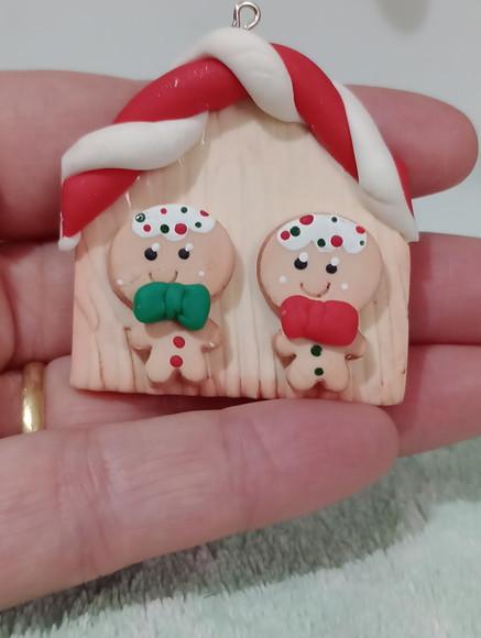 Pingente Casinha Ginger de Biscuit para Decoração