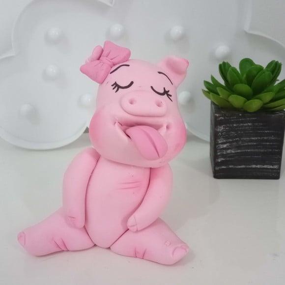 Porquinha de Biscuit para Bolo
