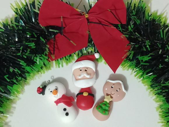 Pingente Natalino de Biscuit Kit Seis Peças