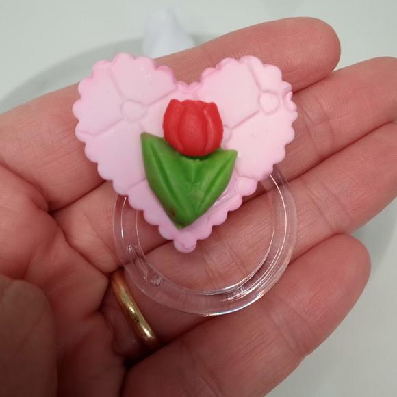 Porta Guardanapo Coração com Tulipa de Biscuit