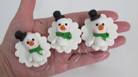 Porta Guardanapo de Natal Boneco de Neve de Biscuit