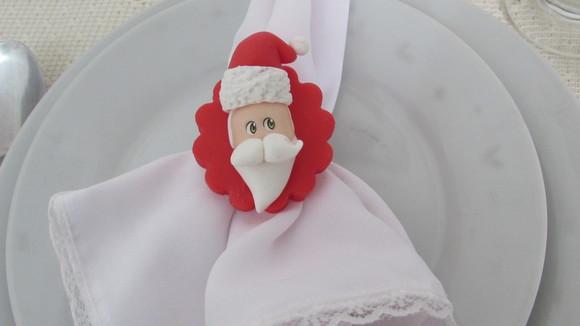 Porta Guardanapo de Natal Papai Noel de Biscuit