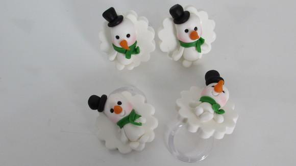 Porta Guardanapo de Natal Boneco de Neve de Biscuit