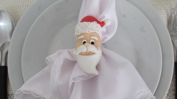 Porta Guardanapo de Natal Papai Noel de Biscuit