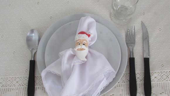 Porta Guardanapo de Natal Papai Noel de Biscuit