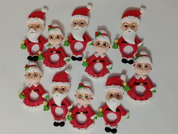 Porta Guardanapo Papai ou Mamãe Noel de Biscuit
