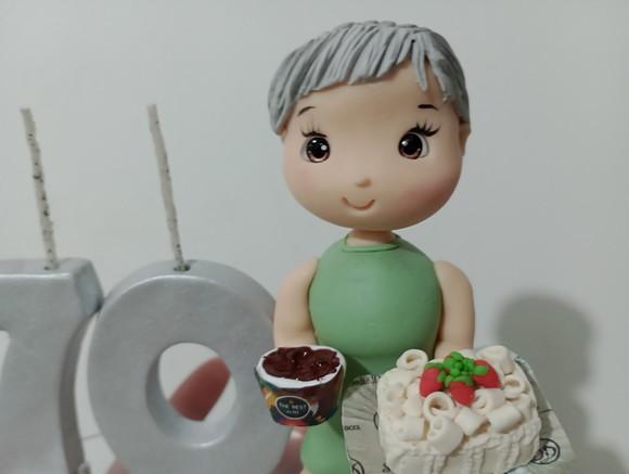 Topo de Bolo 70 Anos de Biscuit Festa Adulto