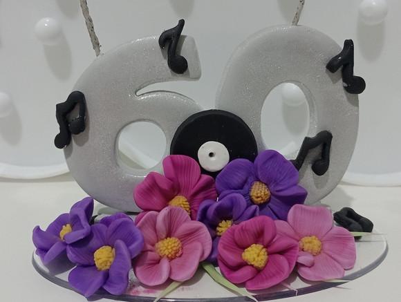 Topo de Bolo Adulto Festa Anos Setenta