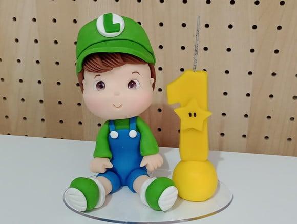 Topo de Bolo Baby Luigi de Biscuit