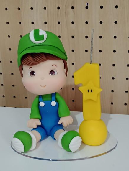 Topo de Bolo Baby Luigi de Biscuit