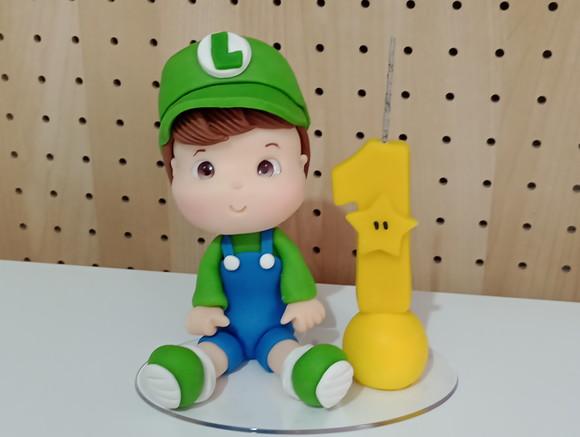 Topo de Bolo Baby Luigi de Biscuit